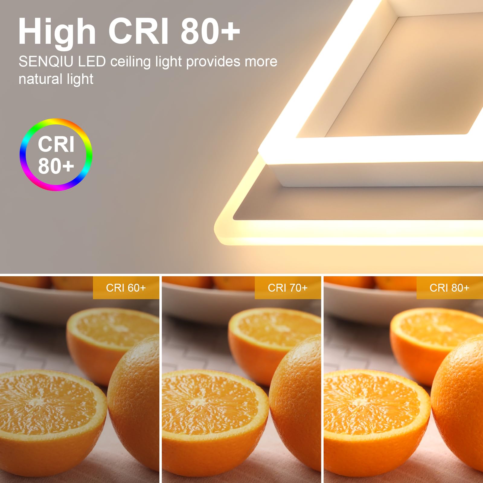 Lámpara de Techo LED, 30W Plafon LED Techo Cuadrada | Luz de Techo Blanca Modernas de Acrílico para Dormitorio Pasillo Cocina, Luz Calida 3000K, 30CM