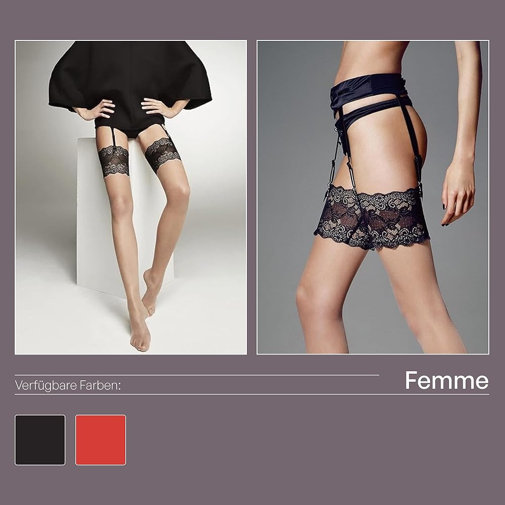 Calze Reggicalze In Pizzo Con Banda Floreale - Bianco, Avorio, Nero | Taglie S-4XL | Made In Italy - Foto 8