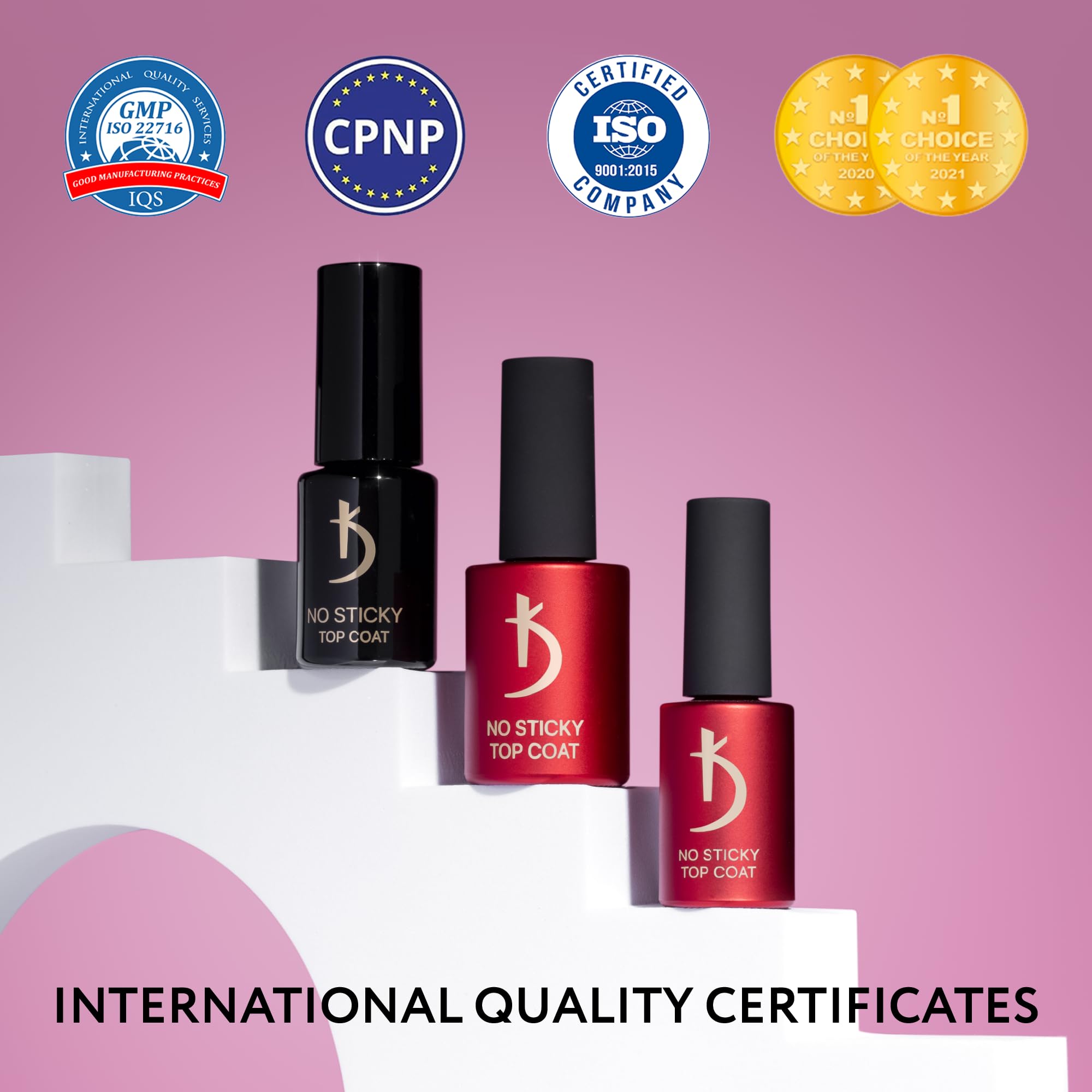 K Professional Gel UV Top Coat Vernis à ongles Longue durée Finition brillante 15 ml