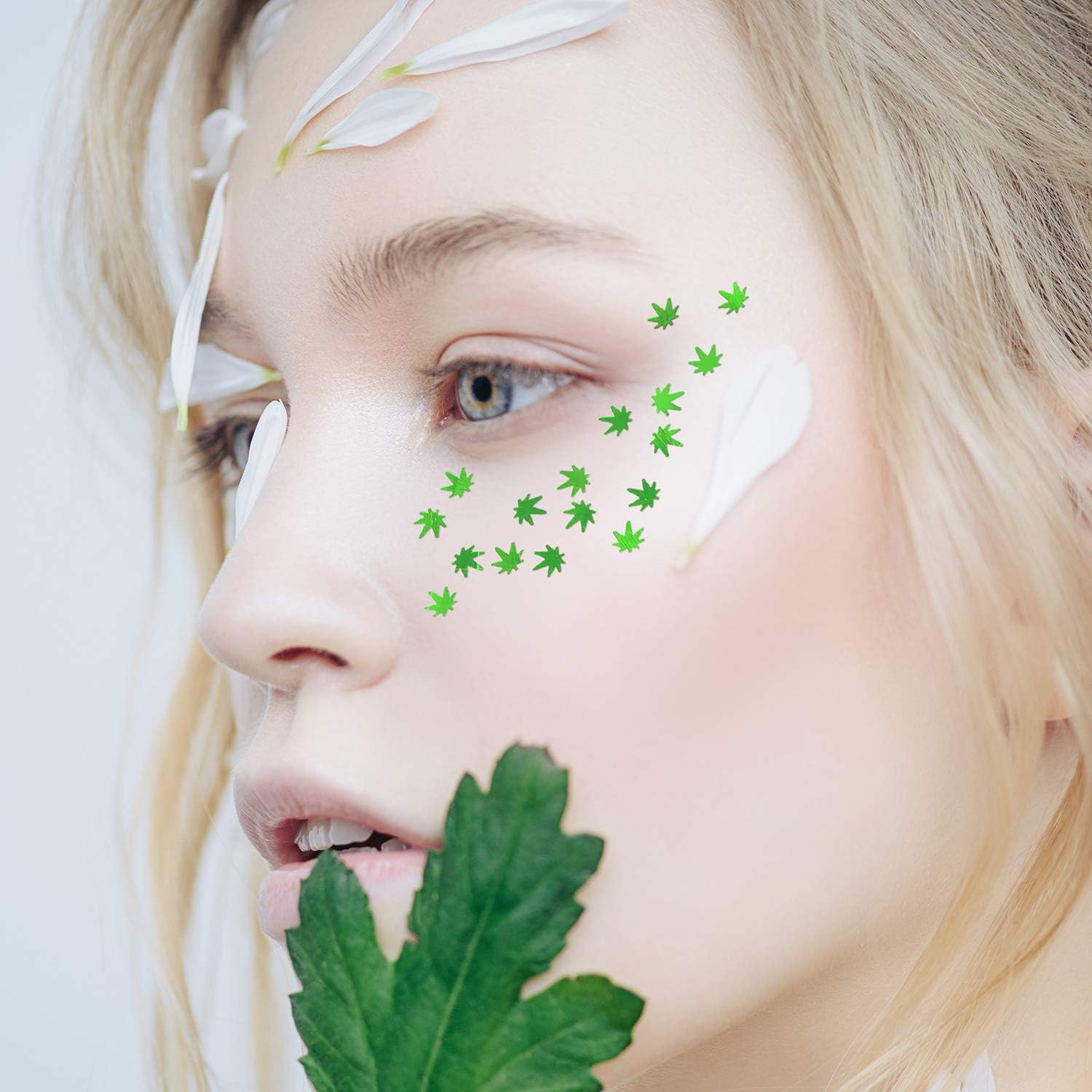 Maitys 12 Boxes Green Weed Leaf Glitter Nails Sequin Plant Pot Leaf Sequin Nail Design Decoration Marijuana Foliage Glitter for DIY Face Body Arts & Crafts Festival Manicure Accessories Supplies