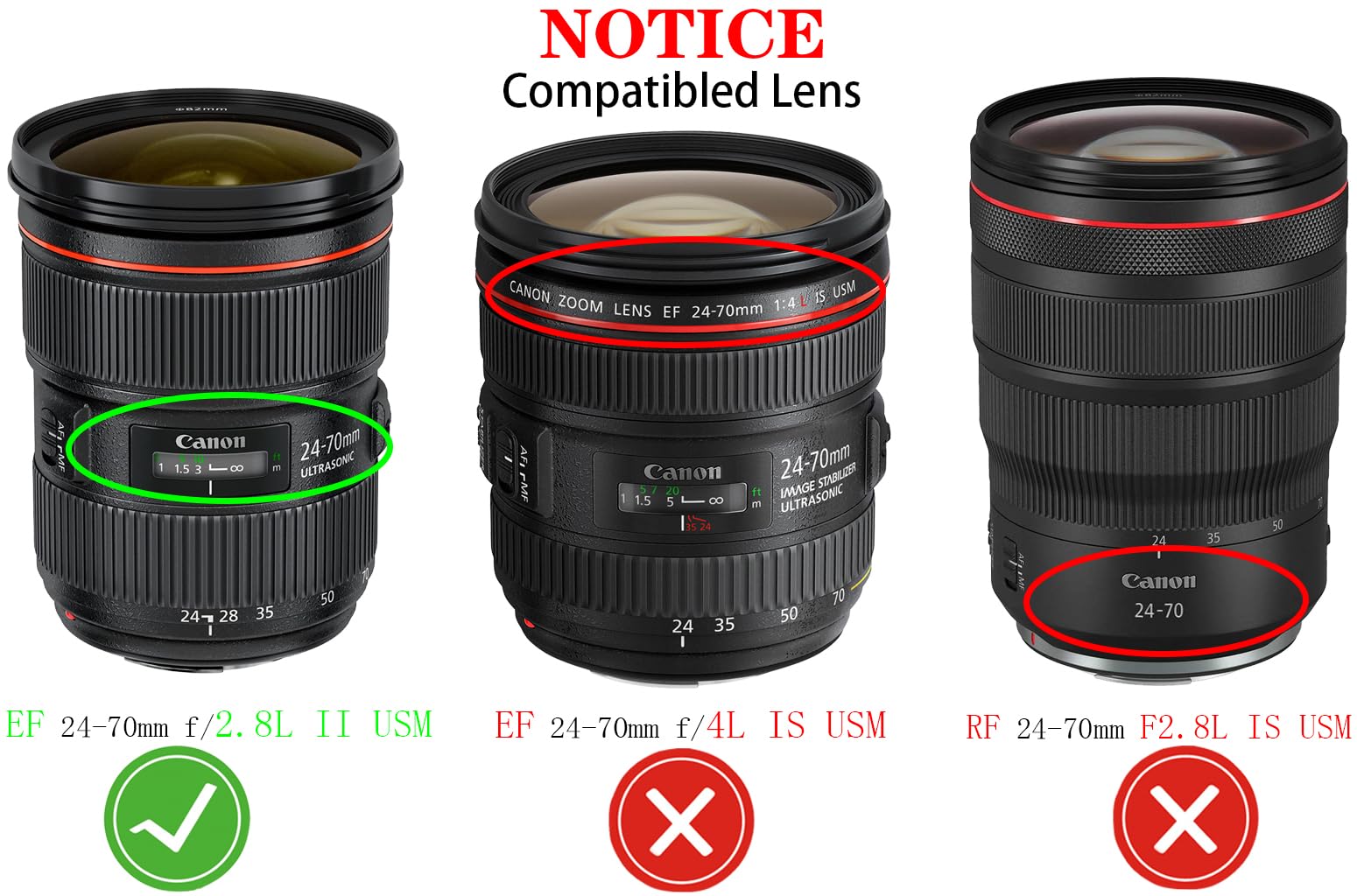 EW-88C Lens Hood for Canon EF 24-70mm f/2.8L II USM(Not for 24-70mm f/2.8L USM),HUIPUXIANG 82mm Lens Hood - Image 2