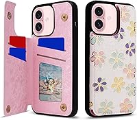 Vista 372 de UEEBAI Funda tipo cartera para iPhone 15 Pro Max con tarjetero, cubierta de cuero PU con soporte, bloqueo RFID, doble cierre magnético, relieve