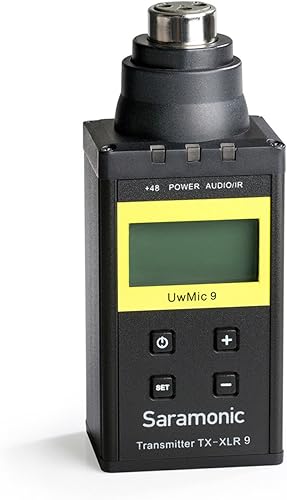 Saramonic UwMic9-TX-XLR9 Aufstecksender mit Phantom Power LCD Display fA r UwMic9 Mikrofon System XLR Mikrofon