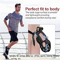 Vista 7 de Jaula de castidad masculina Astini con cinturón elástico y candado invisible - 4 anillos Diseño ligero de ajuste cómodo para uso a largo plazo