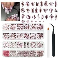 Vista 69 de 4 Boxes Emerald Green Rhinestones Glitters 24 Shapes K9 Glass Gems Stones Flatback Round Diamonds Crystals Nail Art Charms Supplies for Nails Faces