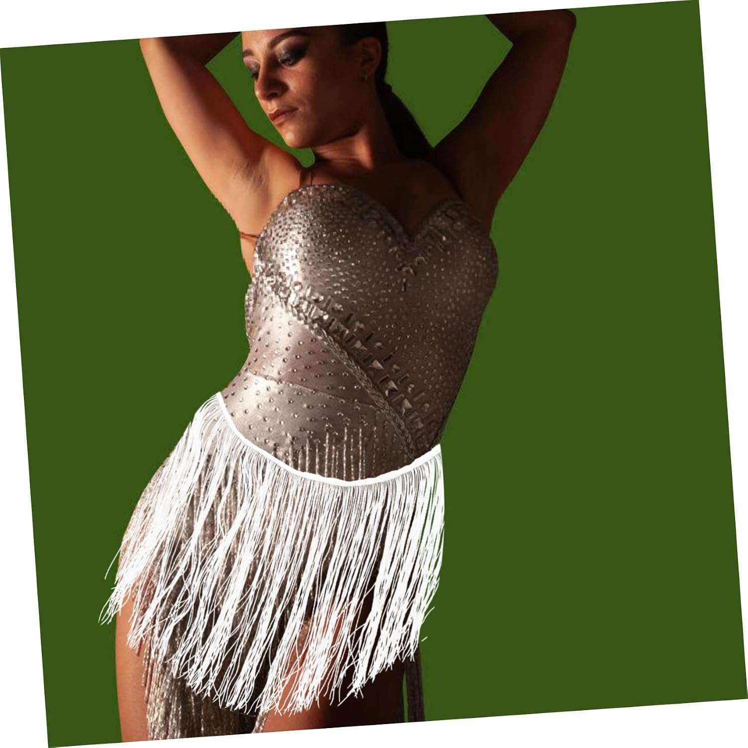 Uonlytech Multipurpose Tassel Trim for Latin Dance Costumes Decorative Fringe Sewing Trim for Clothing for Belly Dance Parties and
