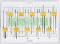 Vista 9 de 10 agujas dobles para máquina de coser, agujas dobles, agujas dobles con 3 prensatelas, herramientas para máquinas de coser para el hogar