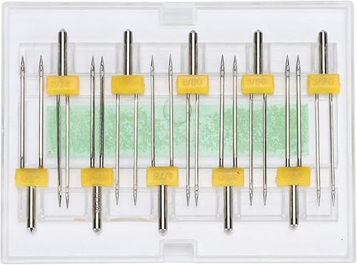 Miniatura 9 de 10 agujas dobles para máquina de coser, agujas dobles, agujas dobles con 3 prensatelas, herramientas para máquinas de coser para el hogar