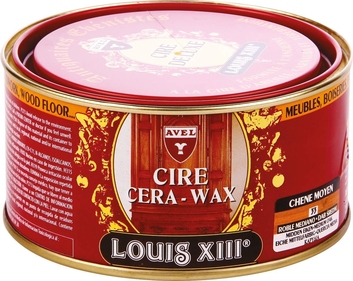Louis XIII Cera de Lujo para Madera 500 ml – Pasta con Cera de Abeja y Carnauba | Nutre, Protege y Abrillanta | Acabado Satinado Profesional | Incoloro (02)