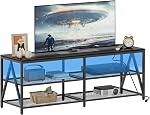55 inch TV Stand with 3-Tier Storage Shelves, Entertainment Center, TV Console Table for Living Room, Bedroom (Black)