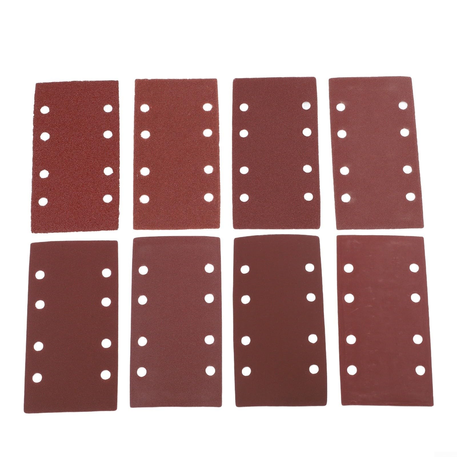 Lot de 80 feuilles de papier abrasif 93 x 185 mm avec 8 trous, 40-400, oxyde d'aluminium pour ponceuse multifonction et ponceuse de détail, pour poncer le bois, le métal et le plastique