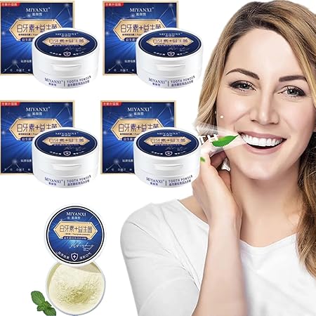Miyanxi Teeth Whitening,Miyanxi Tooth Powder,Teeth Whitening Powder for Tooth Whitening, Toothpaste Powder Teeth Whitener, Tooth Whitening Effective Remover Stains from Coffee, Smoking (4pcs)