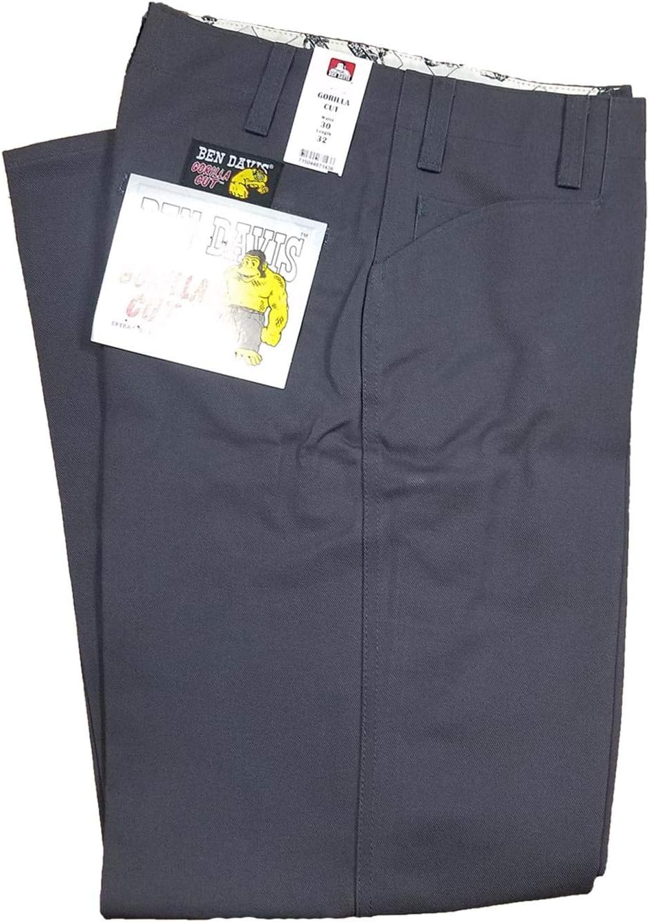 Ben Davis Men's Gorilla Cut Work Pants (38W x 30L, Charcoal)