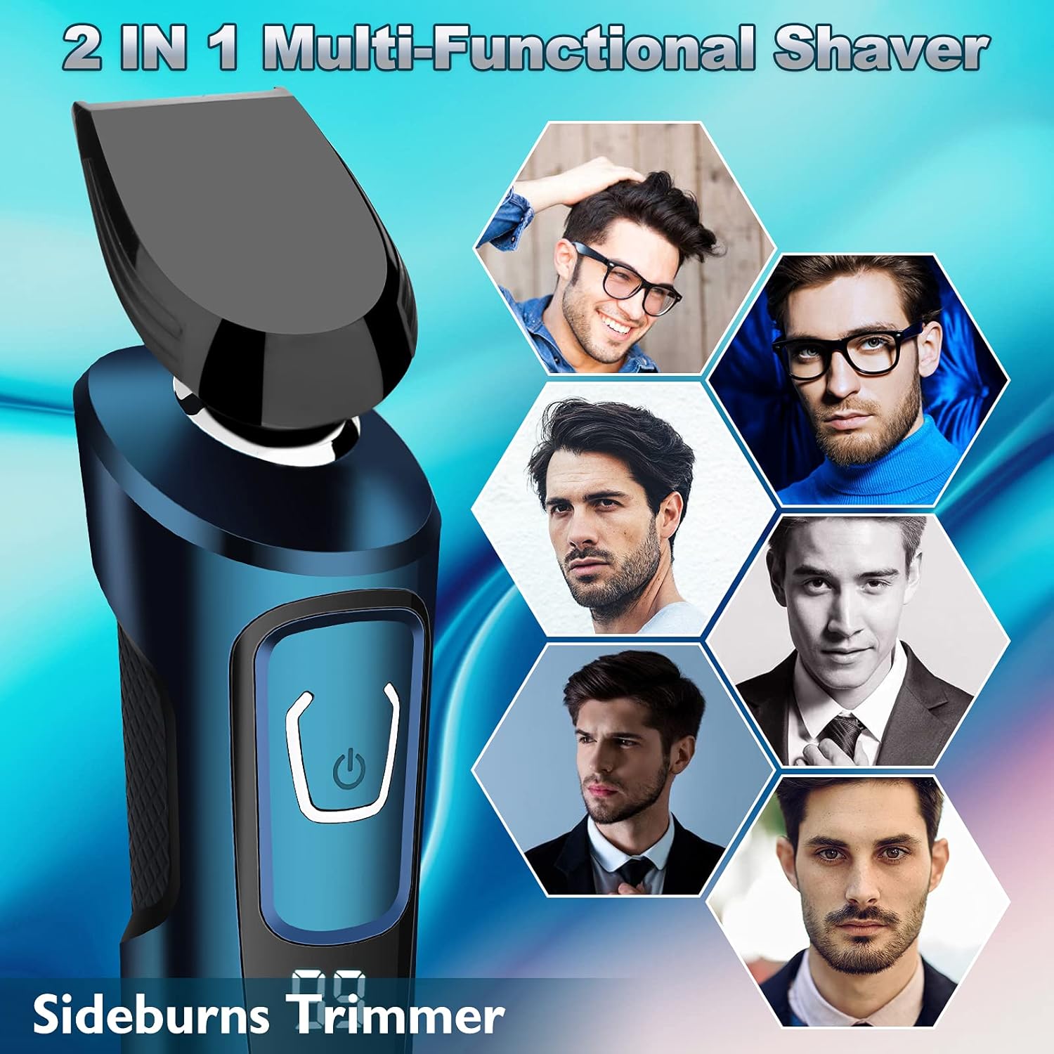 Electric Razor for Men,Electric Shavers for Men Cordless Rechargeable, Wet/Dry Mens Shaver Electric Razor for Men,Waterproof 3D Rotary Mens Razor for Shaving Gifts for Dad, Husband Boyfriend