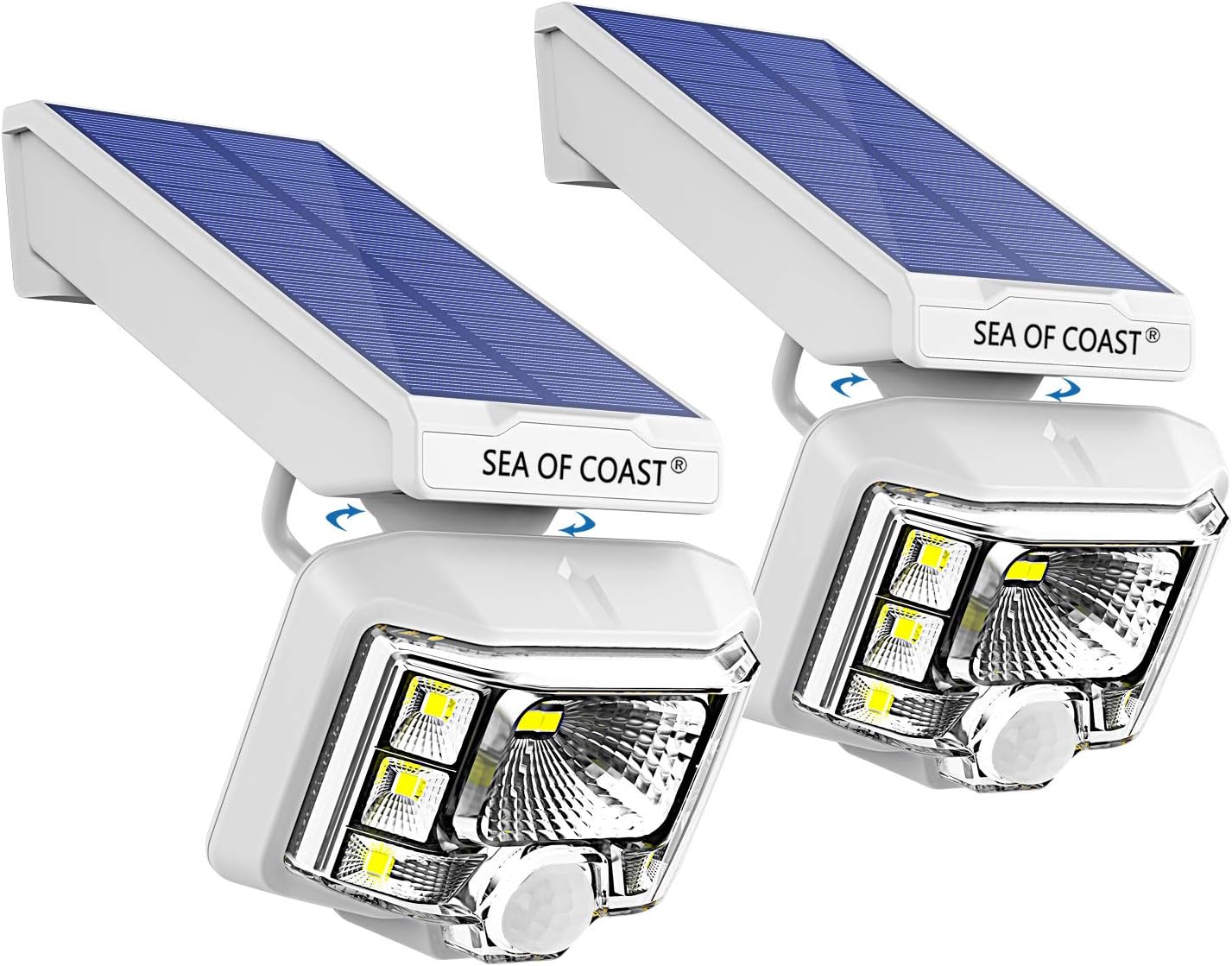 Outdoor Wireless Solar Light, Intelligent dynami Sensor, 8-Channel LED Lighting Super Bright Motion Sensor Light, Wide-Angle Lighting - IP65 Waterproof Solar Light for Patio (N-2pack)