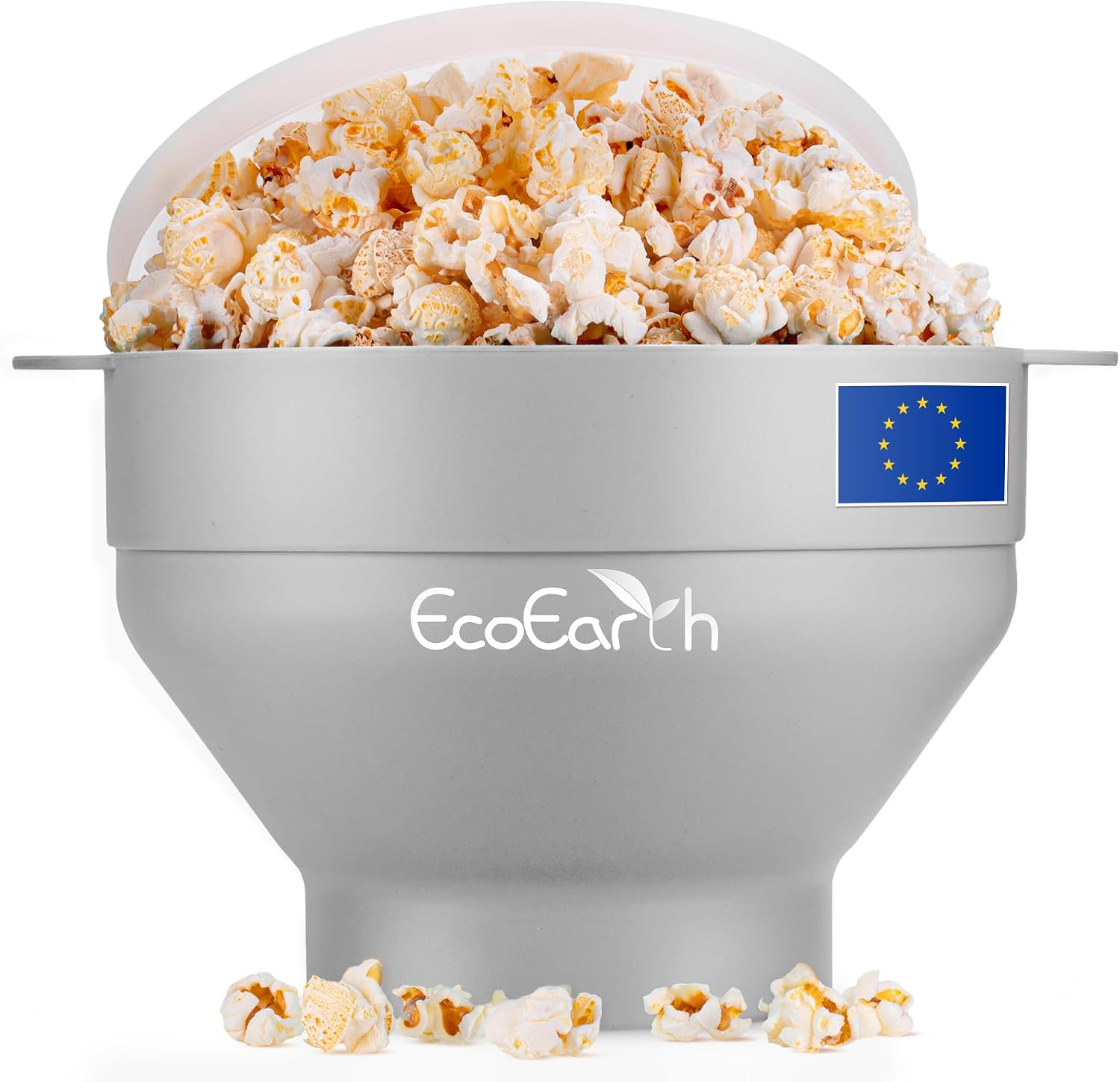 EcoEarth Mikrowellen-Popcorn-Maker, faltbare, lebensmittelechte Silikon-Popcorn-Popper-Schüssel mit Deckel, Heißluft-Popcorn-Maker, Earl Grey