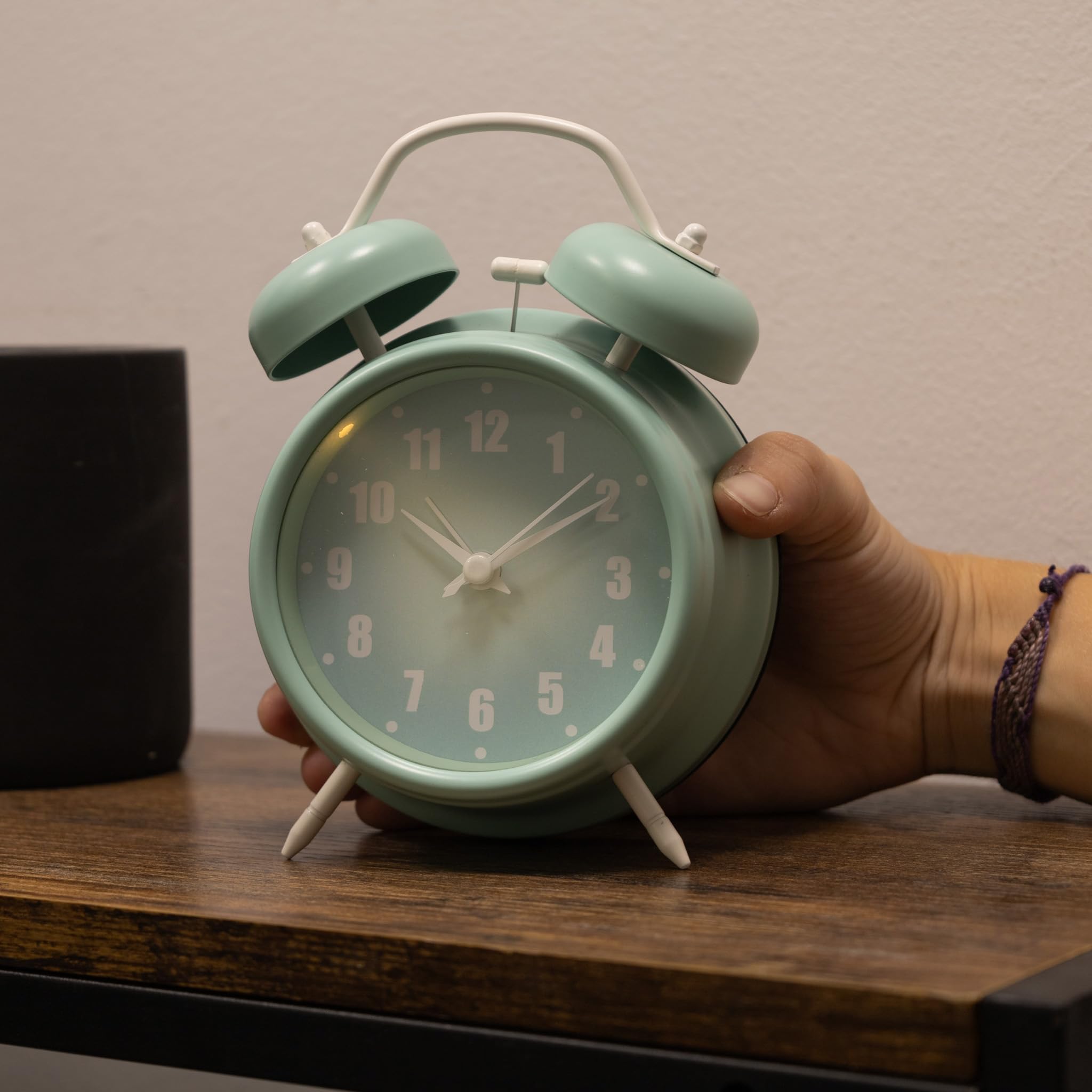 Sveglia Analogica Silenziosa Senza Ticchettio - Con Luce Notturna Verde Per Dormire Bene - Foto 12