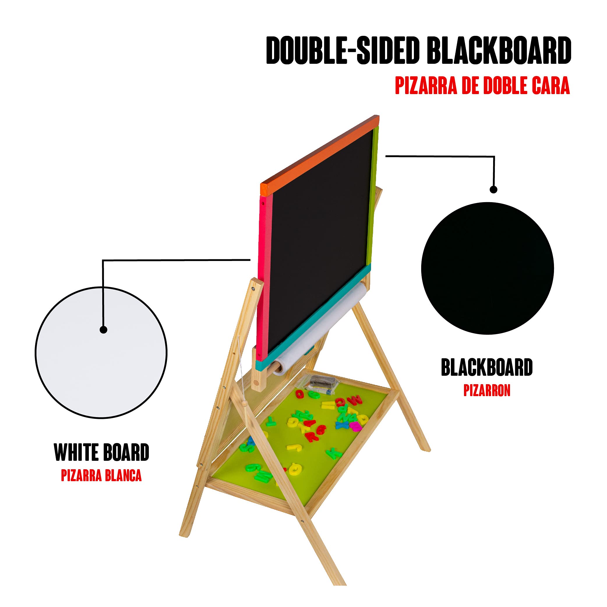 Lavagna Da Cavalletto Doppia Faccia 19x30 Cm - Legno Per Caff&egrave;, Ufficio O Pubblicit&agrave;