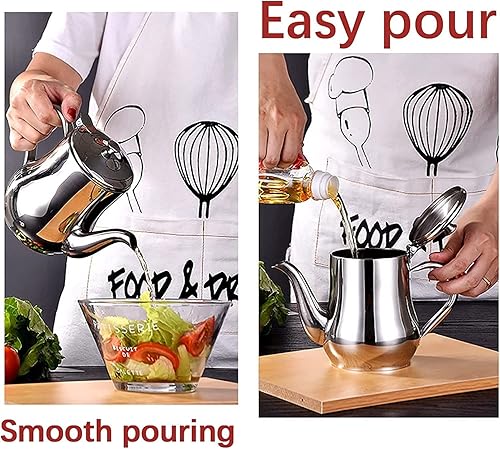 Miniatura 3 de Olla de filtro de aceite de acero inoxidable, recipiente de grasa de cocina de 243248 onzas, recipiente de grasa de tocino con tapa de filtro de