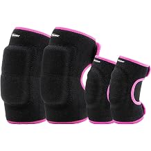 Eulant Adjustable Soft Elbow and Knee Pads for Kids, Child Protective Pad Sets for Bicycle, Roller Skating, Basketball, Football, Volleyball, Dancing, Kneeling
