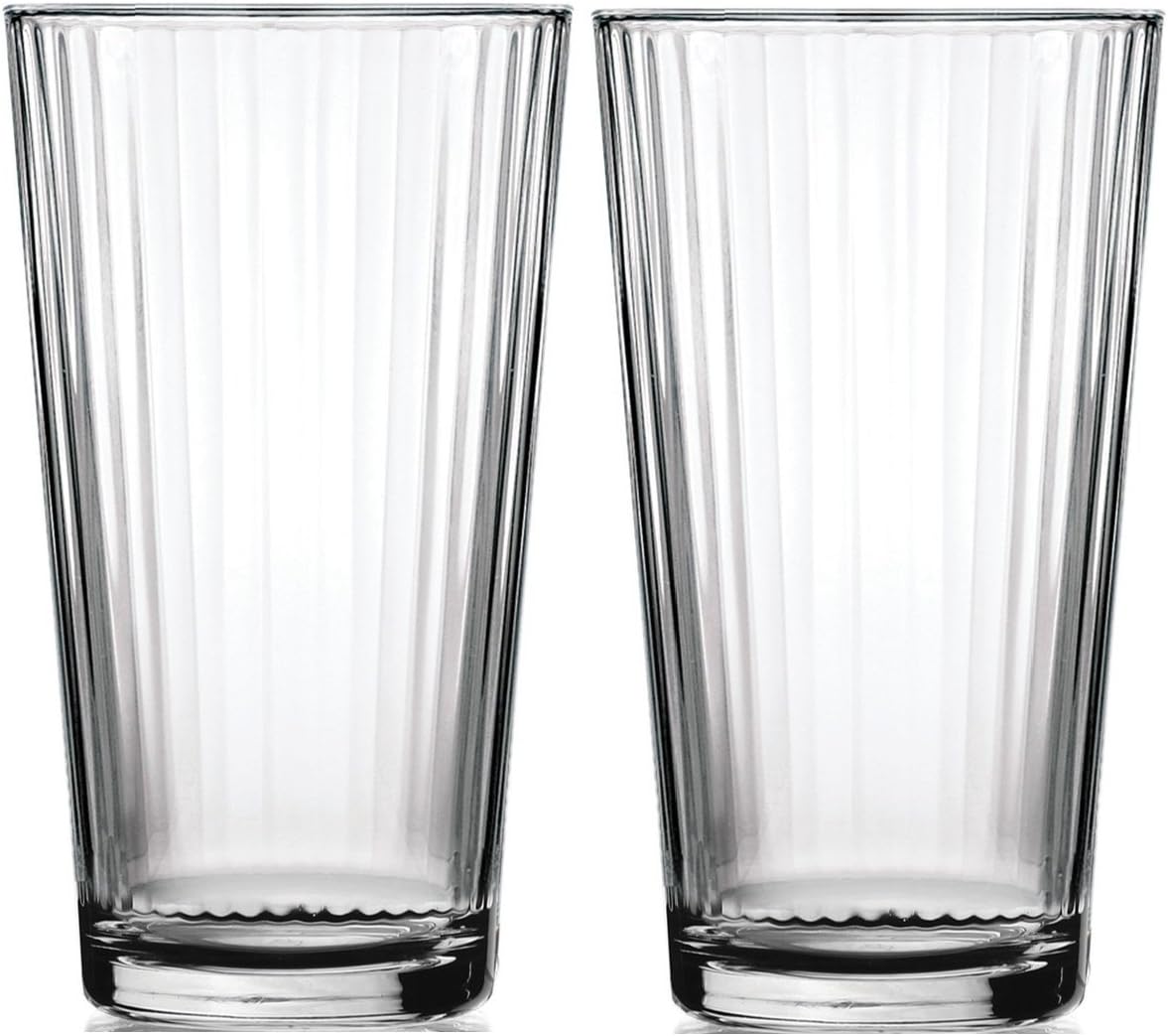 Circleware Hill Street Juice Drinking Glasses, 4 piece Set, Heavy Base Tumbler Beverage Ice Tea Cups, Home & Kitchen Entertainment Glassware for Water, Milk, Beer, Whiskey Bar Decor, 7 oz, Clear
