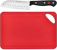 Vista 8 de WÜSTHOF Cuchillo Santoku Gourmet de 5 Pulgadas con Filo Hueco, Negro