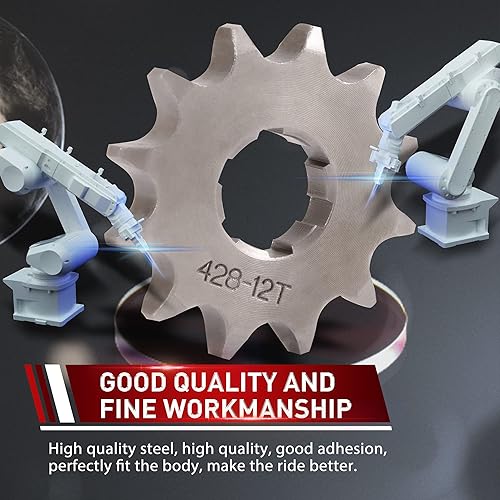 Miniatura 11 de WOOSTAR Motocicleta 428-14T Piñón delantero de 0.669 in para 50cc 70cc 90cc 110cc 125cc Dirt Pit Bike Mini Bike ATV 4 ruedas ciclomotor