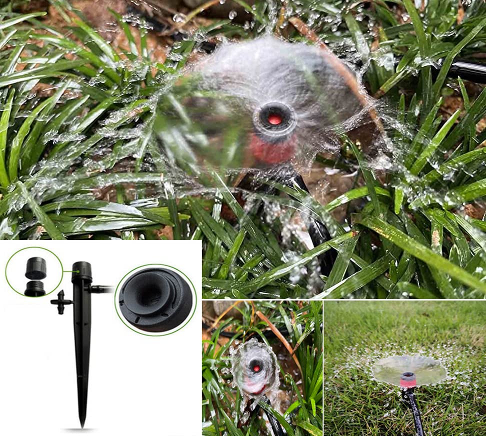 Image of DIY Crafts 12x, Stake, 5 inch inch Stake Round Sprinkler Nozzle Only for Patio Micro Flow Irrigation Nylon Cooling System Plastic Mist Nozzle Sprinkler Micro Bubbler Home Garden Lawn EMI (12x, Stake)