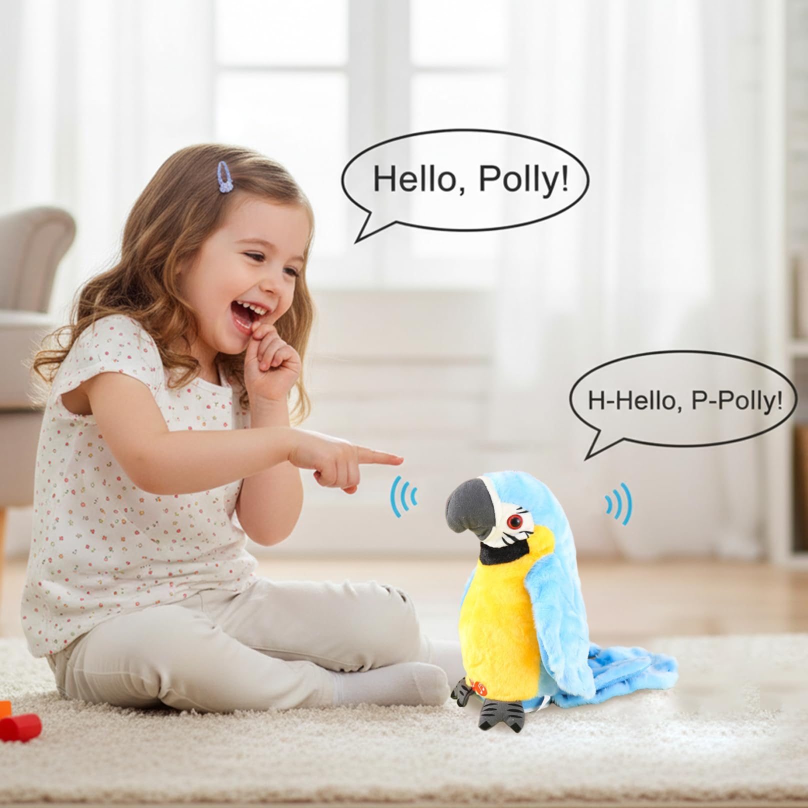 2 X Jouets en Peluche Perroquet Parlant, Drôle Enregistrement Sonore Électronique Répétition Oiseau Parlant Apprentissage Bon Aide pour Enfants Garçons Filles Cadeaux - 11.42 Pouces