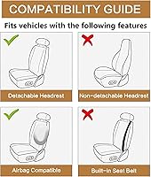 Vista 7 de Fundas de cuero para asientos delanteros, impermeables, de piel sintética, fundas de asiento para automóviles, antideslizantes, ajuste universal