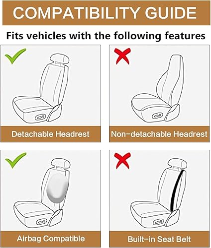 Miniatura 7 de Fundas de cuero para asientos delanteros, impermeables, de piel sintética, fundas de asiento para automóviles, antideslizantes, ajuste universal