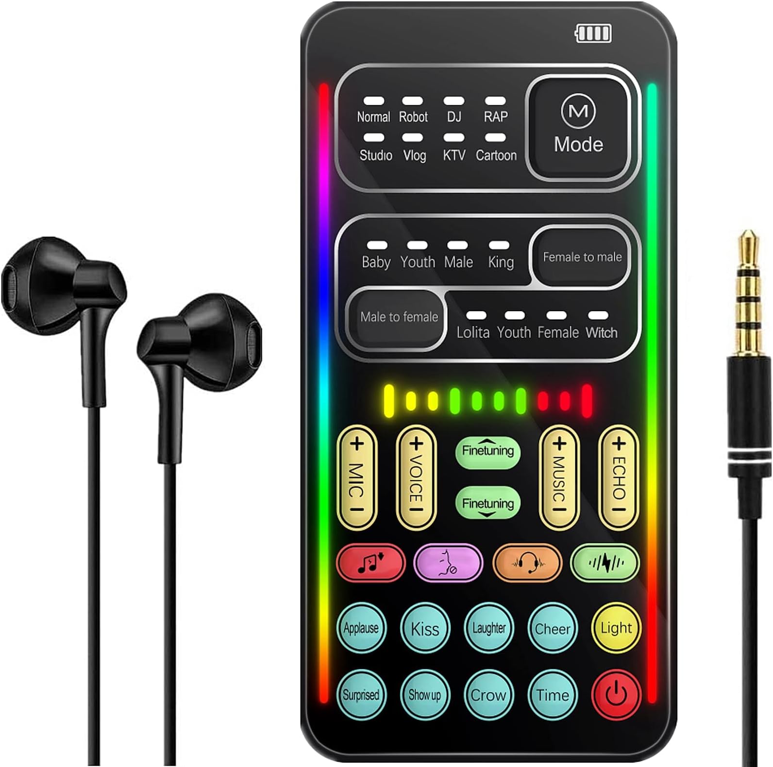 NALACAL Voice Changer, Handheld Microphone Voice Changer with Sound Multifunctional Effects Machine, Built-in 8 Sound Effects, for Phone/ PS4/ Xbox/Switch/IPad/Computer/Laptop/Anchor/Cam Girl/Kids