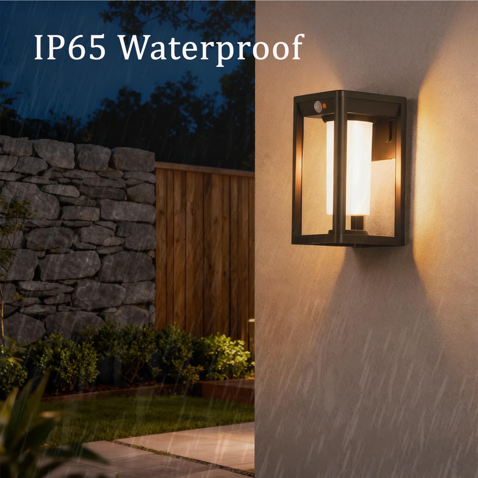 Luces solares LED regulables de pared para exteriores, apliques de seguridad de aluminio impermeable IP65 con sensor de movimiento, 3 modos para puerta delantera, jardín, garaje