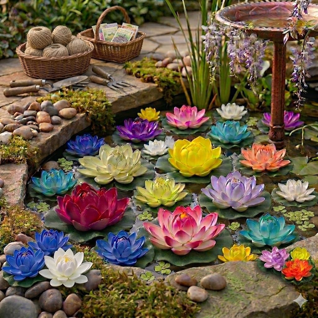 Floating Lotus Flowers - Home & Water Decor -11 Floating Lotus Flowers - Home & Water Decor -11