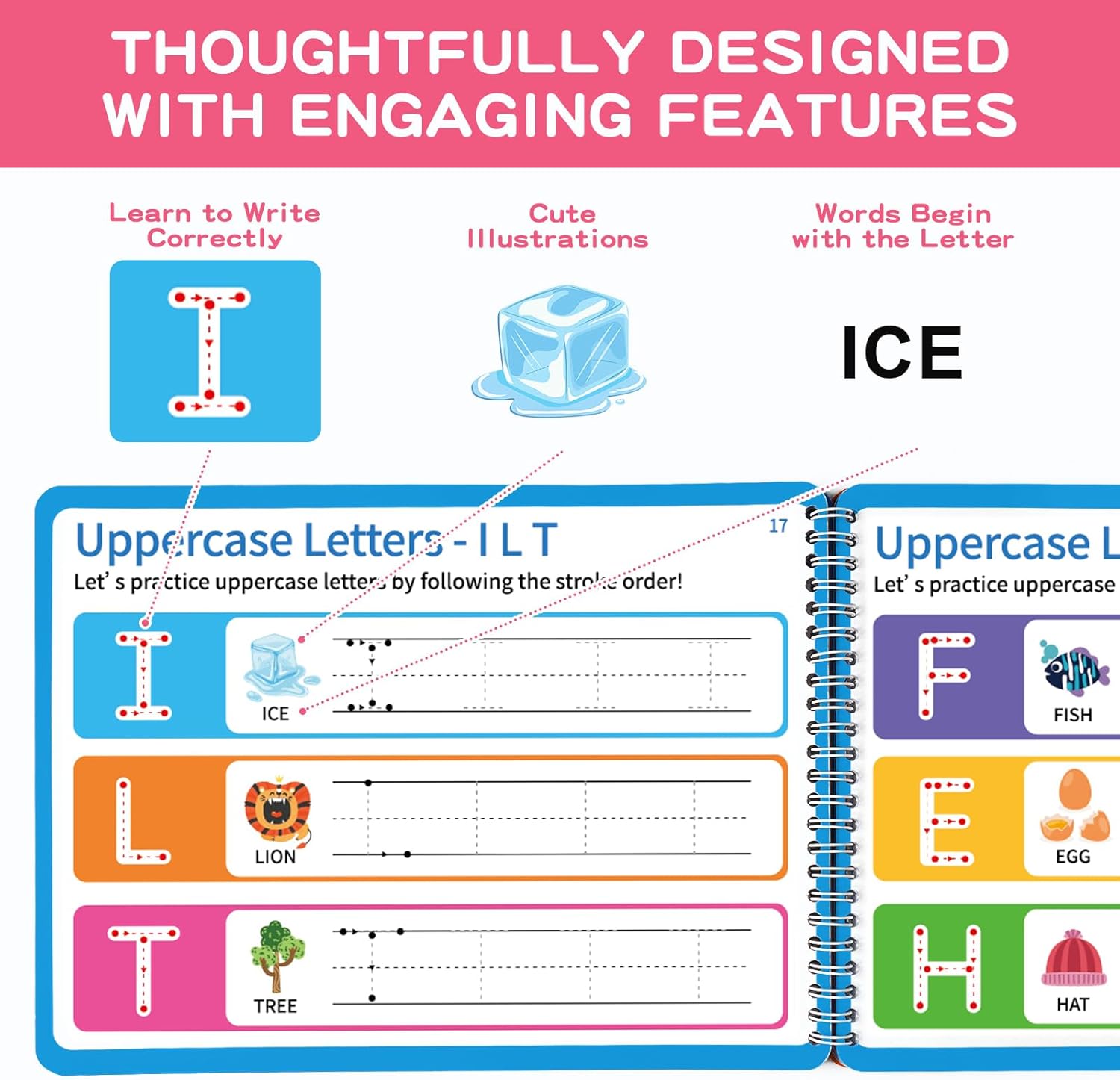 Preschool Learning Activities, Tracing Books for Kids Ages 3-5, Toddler Handwriting Practice Busy Book, ABC Alphabet Letter Number Tracing, Pre-K Kindergarten Workbook Activity Book for 3 4 5 Year Old