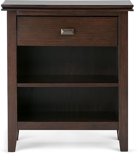 Miniatura 41 de SIMPLIHOME Mesita de noche artesanal de madera maciza de 24 pulgadas de ancho, contemporánea, color negro, para sala de estar y dormitorio Negro