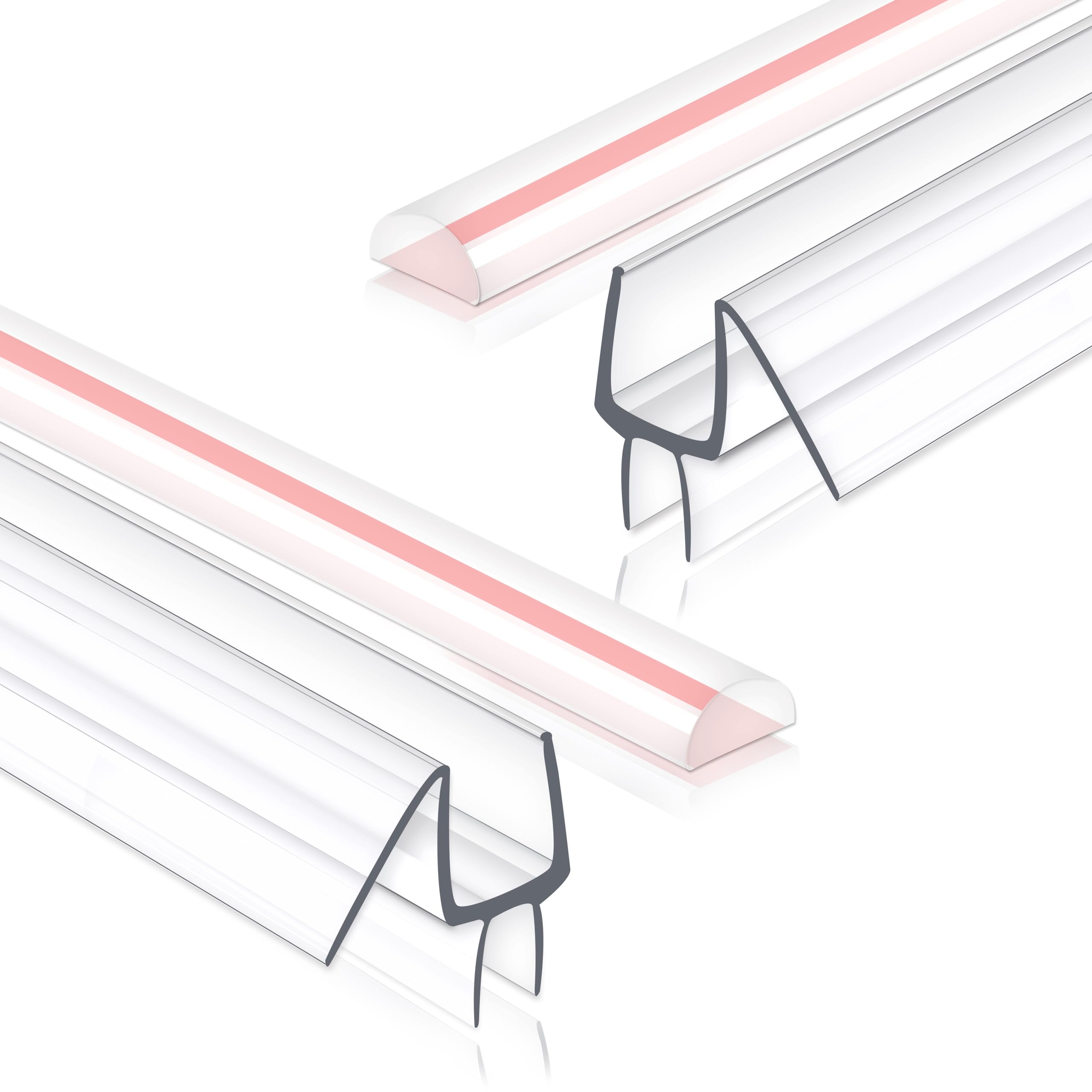 Frameless Shower Door Seal Set 4 Pack x 39 Inch MD Glass Shower Door Bottom Seal Side Seal Strip Door Sweep for 3/8" Glass Ultra-Clear Polycarbonate Stop Shower Leaks Create A Water Barrier