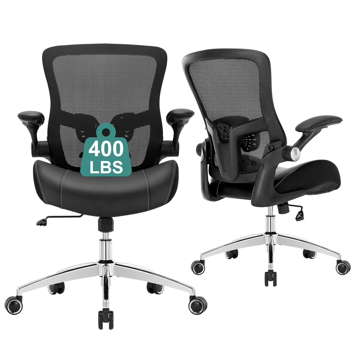 Office Chair 400lbs Big and Tall Heavy Duty Desk Chair with Wide 3D Modeling Foam Seat Ergonomic Computer