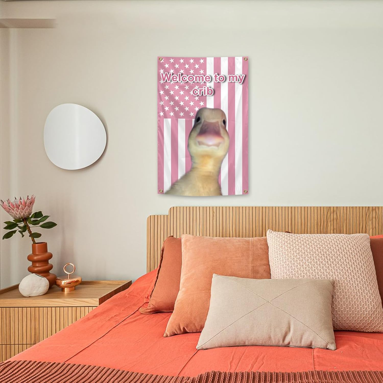 Welcome to My Crib Duck Flag Tapestry 2x3 Feet Funny Flag Room Decor Wall Banner Poster with Brass Grommets for Room, College Dorm, Parties and Outdoor - Image 7