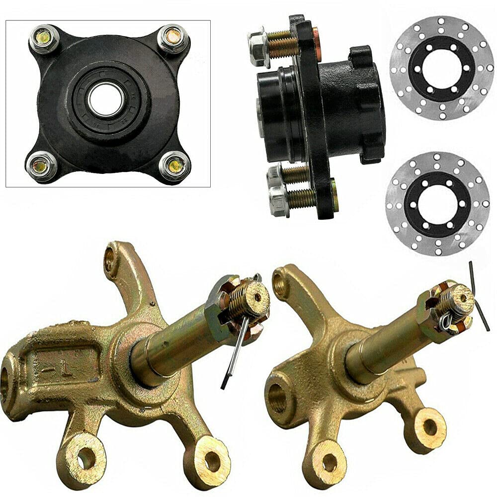 ATV Front Steering Knuckle Spindle Wheel Rim Hub Brake Disc Assembly for Go Kart Quad Dirt Bike 125-250cc (6)