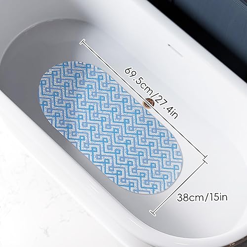 Miniatura 2 de Tapete antideslizante para bañera de 27 x 15 pulgadas, tapete de ducha lavable con 168 ventosas de agarre eléctrico y golpes antideslizantes, tapete