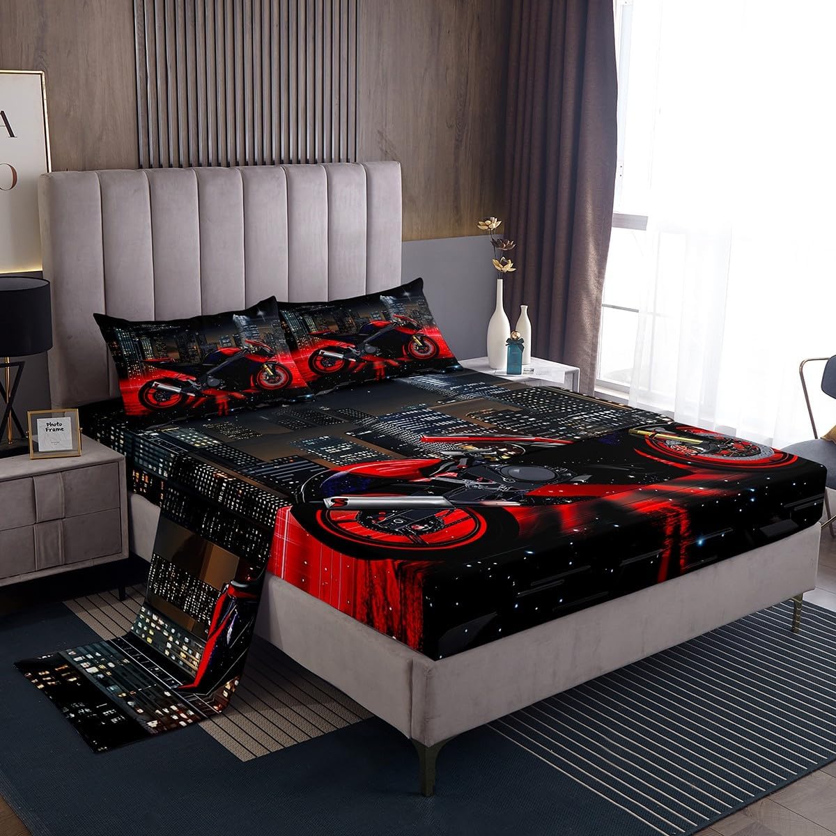 Erosebridal Union Jack Queen Size Sheet Sets 4pcs, Retro United Kingdom Flag Bed Sheets Set for Kids Boys Girls, Vintage London Microfiber Bed Set for Bedroom, Red Blue England Room Decor Bedding Set