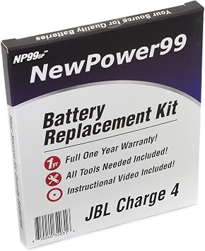 NewPower99 Battery Replacement Kit for JBL Charge 4 Speaker with Tools, Video Instructions, Long Life Battery