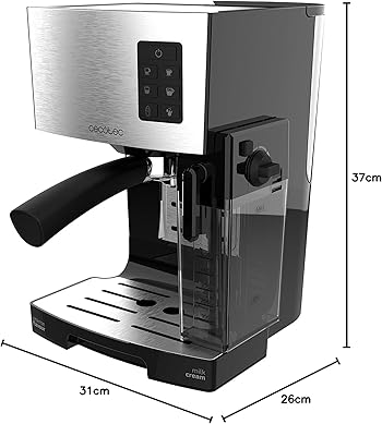Power Instant-ccino Cafetera Express Semiautomática, Tanque de Leche, Cappuccino en un Solo Paso, 20 Bares de Presión y Sistema Thermoblock, INOX2