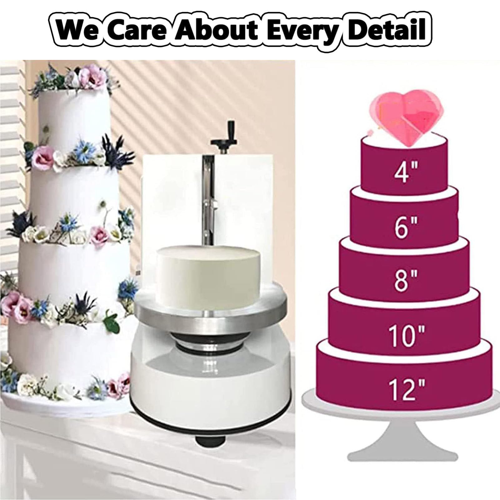 Machine à glaçage électrique pour gâteaux, étaleur de crème pour Un enrobage Lisse, idéale pour Les gâteaux d'anniversaire Faits Maison.