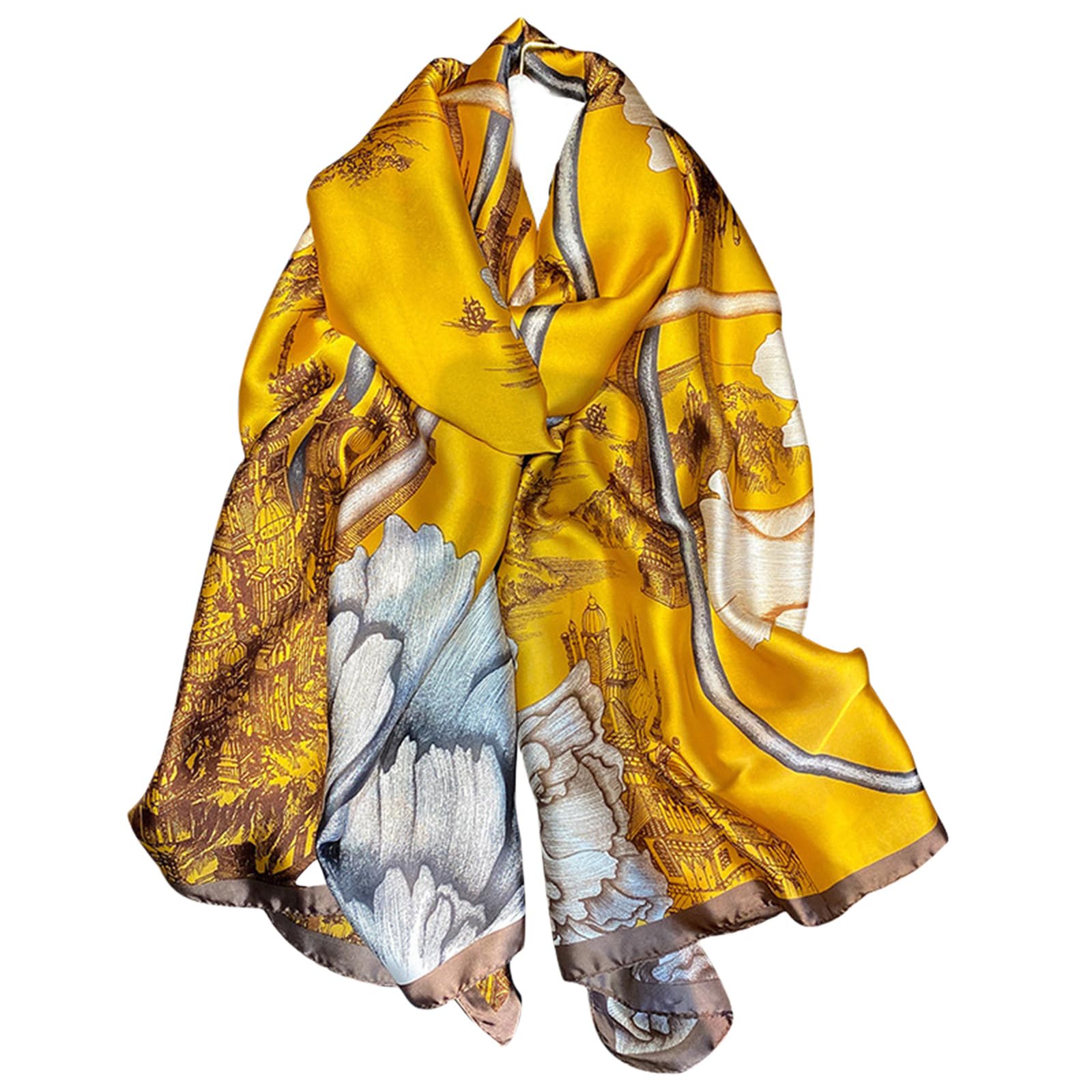 FAIRYGATE Seidenschal Damen Lange Schal für Frauen Hochwertiges Seidentuch Halstuch Stola Großes Tuch Damen Elegant 79