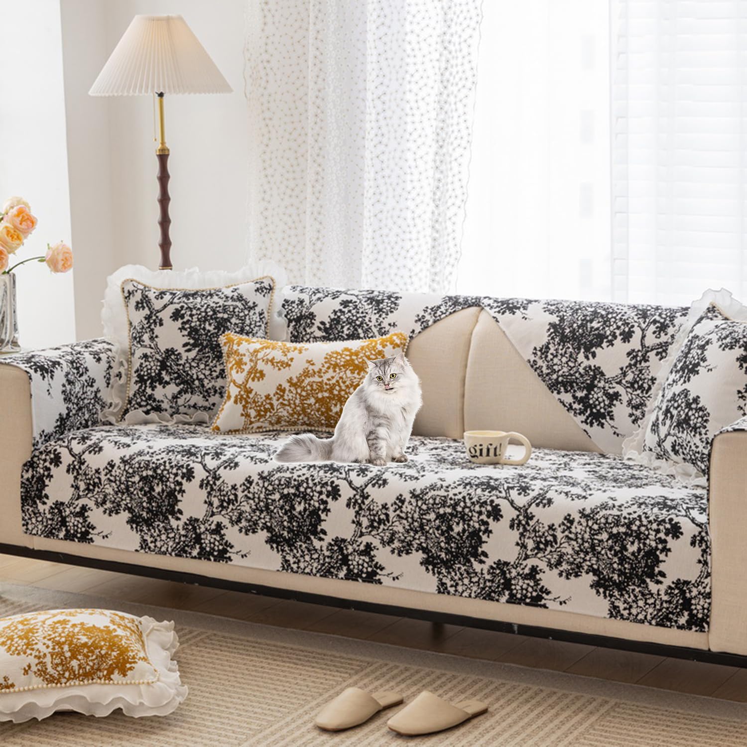 Housse de canapé jacquard chenille haut de gamme pour meuble sectionnel
