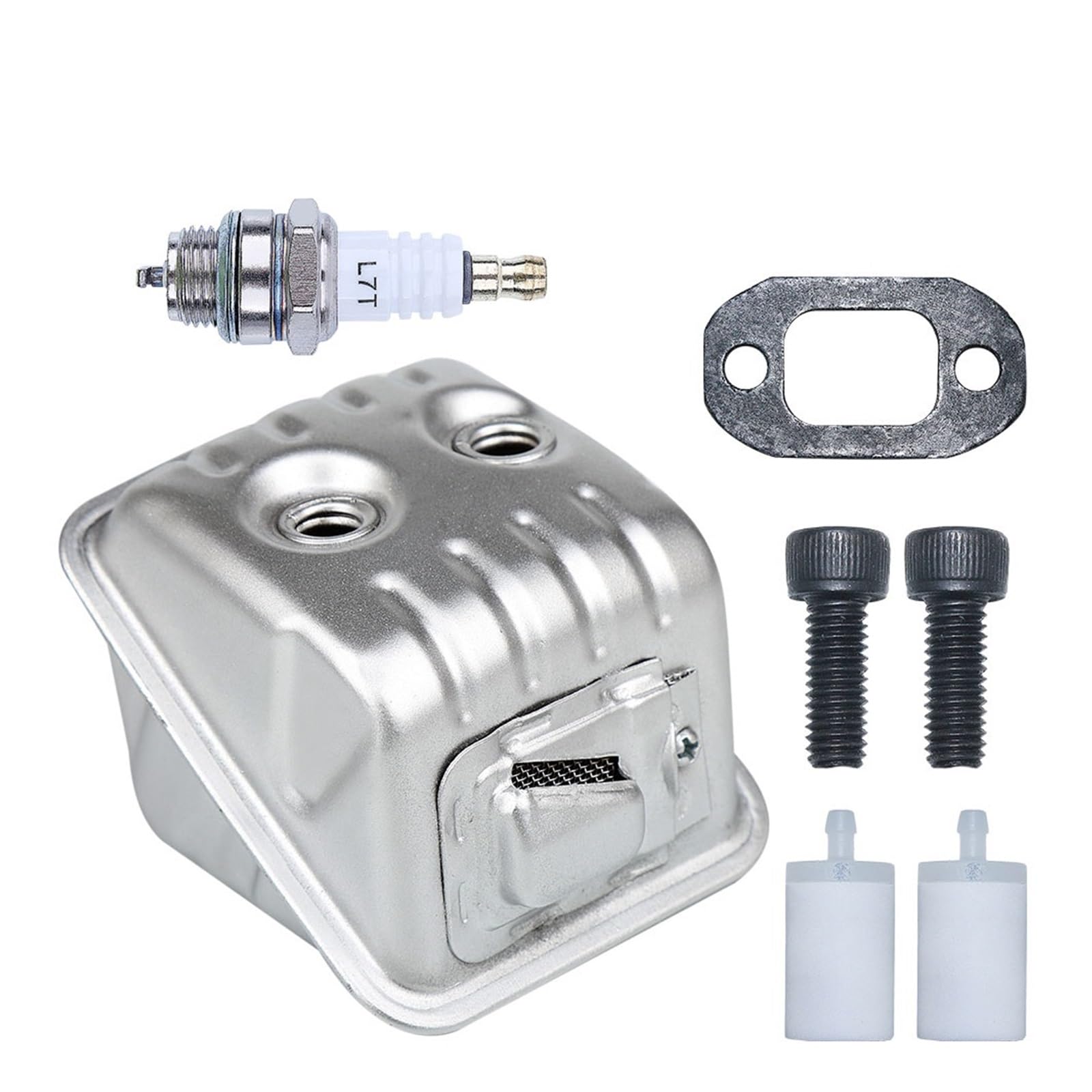 Kit de Filtro de Combustible de Tornillo silenciador Apto for H-usqvarn 450 445 445e W bujía repuestos de Motosierra de Gasolina 544147702
