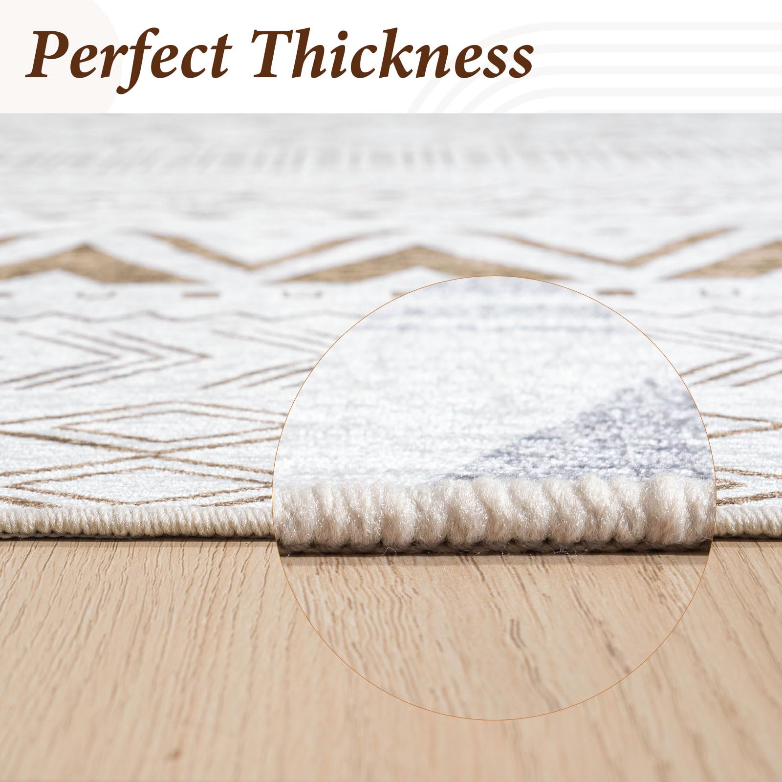 Vamcheer Tappeto Salotto Pelo Corto - Tappeti Moderni Camera da Letto Grandi Dimensioni,Tappeto Cucina Antiscivolo Lavabile,Tappeto esterno Palestra,Ufficio,Corridoio,120X170 Beige