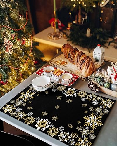 Vista 856 de Juego de 6 manteles individuales rojos para el día de San Valentín, diseño de corazón de San Valentín, resistentes al calor, lavables, manteles